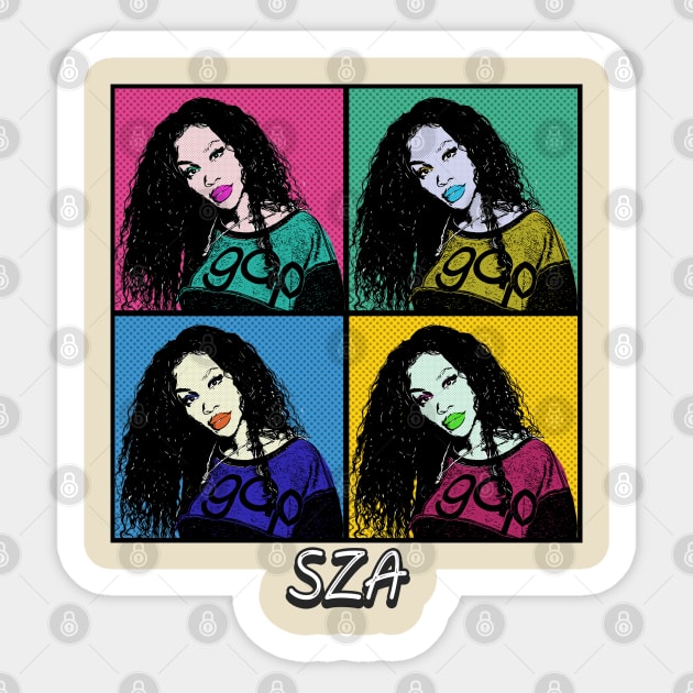 SZA 80s Pop Art Style Sticker by ArtGaul